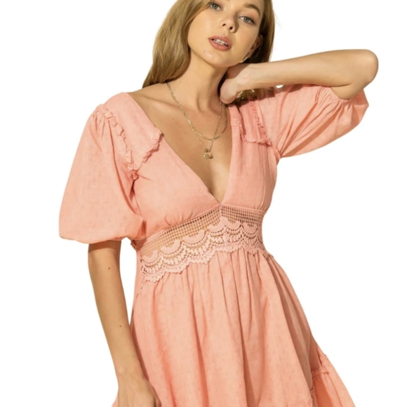HYFVE Dresses & Skirts - HYFVE White Ruffled Smocked Mini Dress